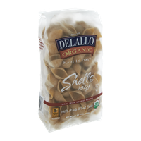 Delallo 100% Organic Shells Bronze Plates Whole Wheat Pasta