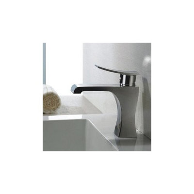 Contemporary Solid Brass Bathroom Sink Faucet - Chrome Finish
