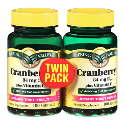 Spring Valley Plus Vitamin C Urinary Tract Health* Dietary Supplement Softgels Cranberry Fruit