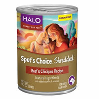 Halo, Purely For Pets Spot's Choice for Dogs Grain-free Shredded Formula, Beef & Chickpea Recipe, 13.2 oz