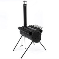 Sky Portable Military Steel Camping Wood Stove for Camp Cooking or as Tent Heater