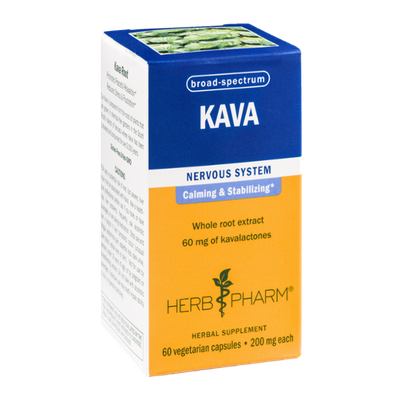 Herb Pharm KAVA Nervous System Herbal Supplement Vegetarian Capsules - 60 CT