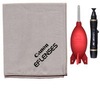 Canon EF Lenses Microfiber Lens Cleaning Cloth with Rocket Blower + Lenspen Kit