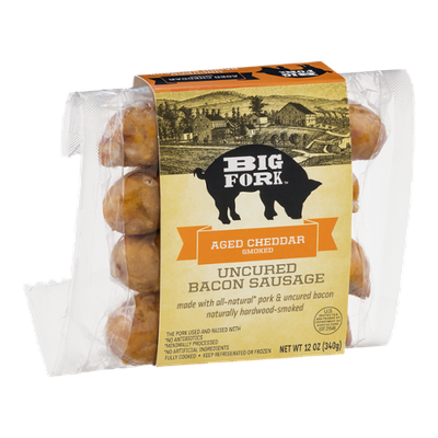Big Fork Uncured Bacon Sausage Aged Cheddar