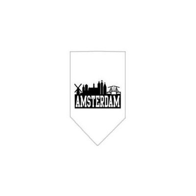 Ahi Amsterdam Skyline Screen Print Bandana White Large