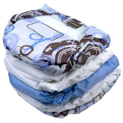 Kushies 5 Pack Reusable Ultra-lite Diapers for Infants, Boy