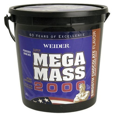 Weider Mega Mass 2000 6.6-pound Bottle. Chocolate, Tub