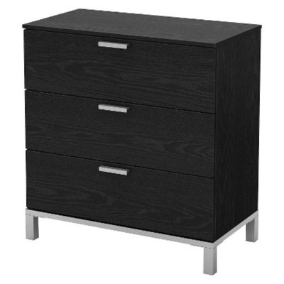 Dresser: South Shore Flexible 3 Drawer Dresser - Black