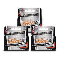 Dorco Pace 6- Six Blade Razor System Refill Cartridge - 4 Count, Pack of 3 (No Handle)