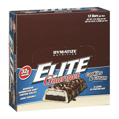 Dymatize Nutrition Elite Gourmet Cookies & Cream Hi-Protein Bars