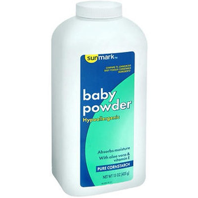 Sunmark Baby Powder, Pure Cornstarch 15 oz by Sunmark