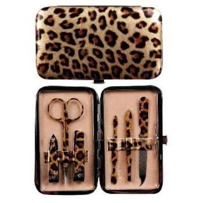 Manual Woodworkers & Weavers Manual Gold Leopard Purse Sized Manicure Set