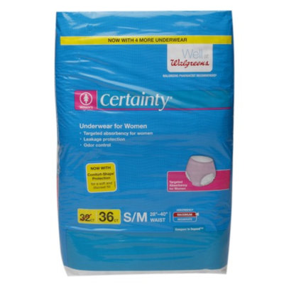 Walgreens Certainty Protective Underwear for Women, Small/Medium, 36 ea