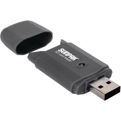 Sunpak SD-CR-BK Secure Digital Card Reader, Black