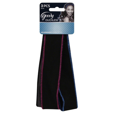 Goody Products Inc. Ouchless Fabric Headwrap, Bright stitched edge, 3 CT