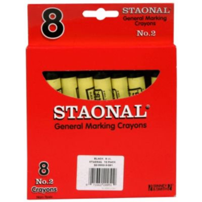 Crayola. 5200023051 Staonal Marking Crayons Black 8/Box