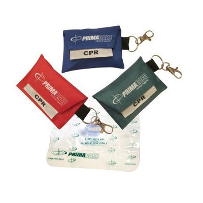 Primacare Medical 3 pack - CPR Shield Barrier Pocket Masks In KEYRING POUCH - 3 Pack