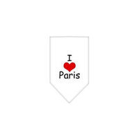 Ahi I Heart Paris Screen Print Bandana White Small