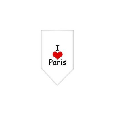 Ahi I Heart Paris Screen Print Bandana White Small