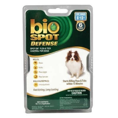 Bio Spot Defense Spot on Flea and Tick Dogs 6-12-Pound, 6-Month Supply