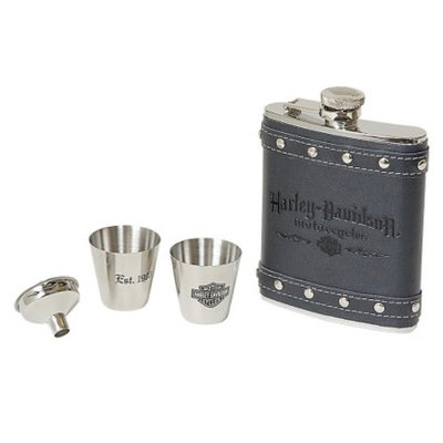 Ace Product Harley-Davidson Motorcycles 4 Piece Flask Gift Set - 8 oz
