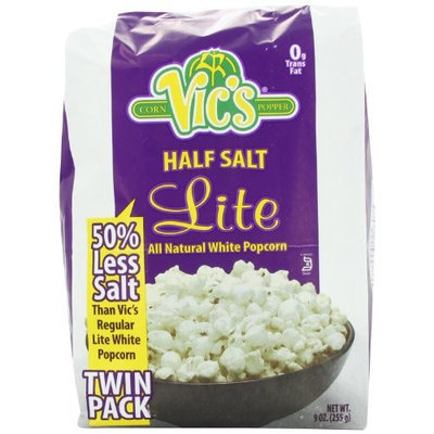 Vic's Popcorn Twin Packs Lite White Half Salt, 9 Ounce