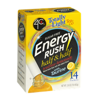 4C Totally Light Sugar Free Energy Rush Half & Half Iced Tea-Lemonade Tea Mix 2 Go Packets - 14 CT
