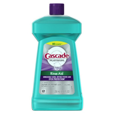 Cascade Platinum Rinse Aid Dishwasher Rinse Agent, Regular, 8.45 fl oz