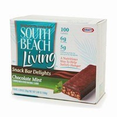 South Beach Living Snack Bar Delights Chocolate Mint 6-0.98 Oz Bars