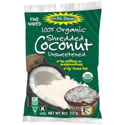 Let's Do Organic Shredded, Unsweetened Coconut, 8-Ounce Packages (Pack of 12)