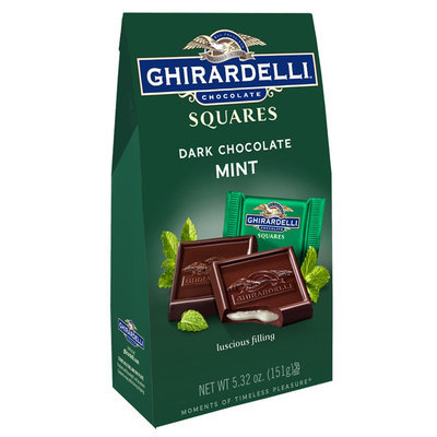 Ghirardelli Dark Chocolate Mint Squares Bag Case Pack