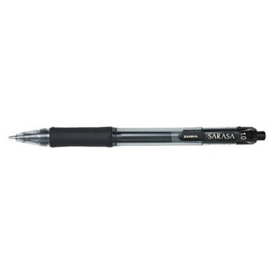 Zebra Sarasa Bold Retractable Gel Pen - Black (12 Pack)