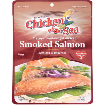 Chicken of the Sea Premium Smoked Alaskan Pacific Salmon Pouches, 3 oz, (Pack of 4)