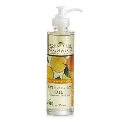 Aromafloria Organics Sweet Orange & Vetiver - Calming 3.4 oz Bath & Body Oil