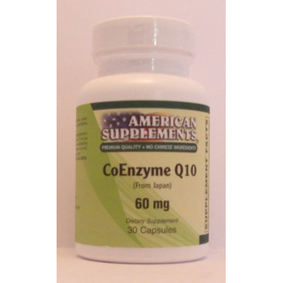 Coenzyme Q10 60 MG No Chinese Ingredients American Supplements 30 Caps