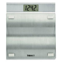 Conair Thinner Brushed Aluminum and Glass Scale, 400 Pound