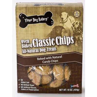 Three Dog Bakery Classic Carob Chip, Baked Dog Treats, 16-Ounce
