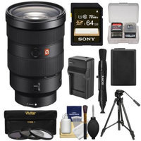 Sony Alpha E-Mount FE 24-70mm f/2.8 GM Zoom Lens with 64GB Card + Battery & Charger + Tripod + 3 Filters + Kit