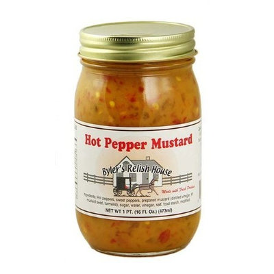 Byler's Relish House Homemade Amish Country Hot Pepper Mustard 16 oz.
