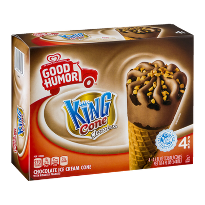 Good Humor King Cone Chocolate Ice Cream Cone - 4 CT