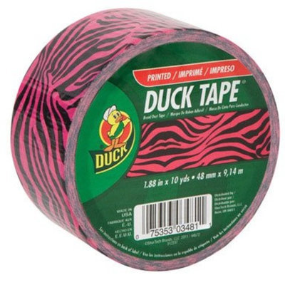 Duck SHURTECH BRANDS 240123 1.88 by 10YD PNK Zebr Tape