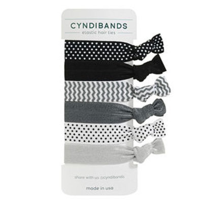 Cyndibands CyndiBands Set of 6 Print and Solid Hair Ties, Lark, 1 ea