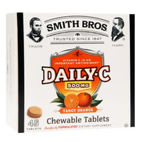 Smith Bros. Daily C 500mg Chewable Tablets, Tangy Orange, 45 ea