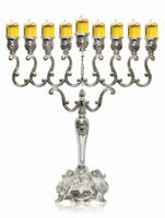 Artsy Casa Lamp Lighters Ultimate Judaica Menorah Silver Plated 14
