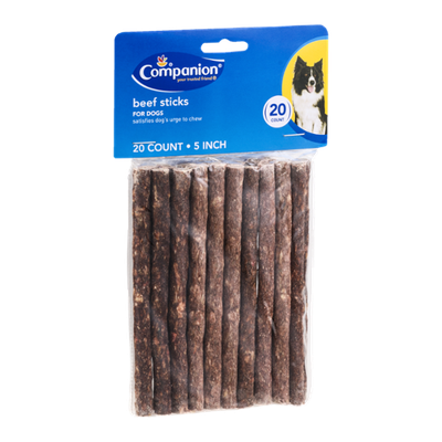 Companion Beef Sticks For Dogs 5 Inch - 20 CT