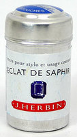 J Herbin J. Herbin La Perle des Encres Fountain Pen Ink Cartridges, Pack of 6 - Eclat De Saphir (H201-16)
