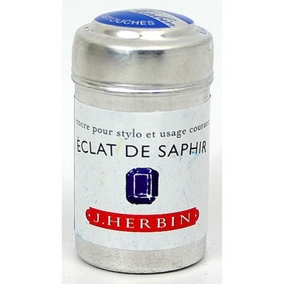 J Herbin J. Herbin La Perle des Encres Fountain Pen Ink Cartridges, Pack of 6 - Eclat De Saphir (H201-16)