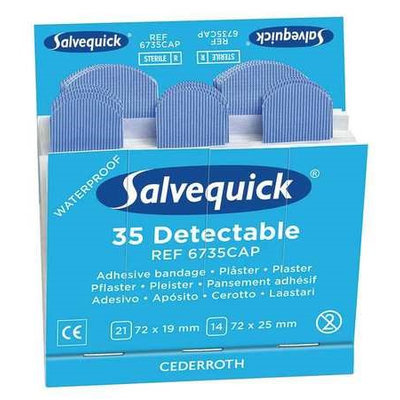 MEDIQUE 6735CAP Bandage Refill, Blue, Cardboard, PK6