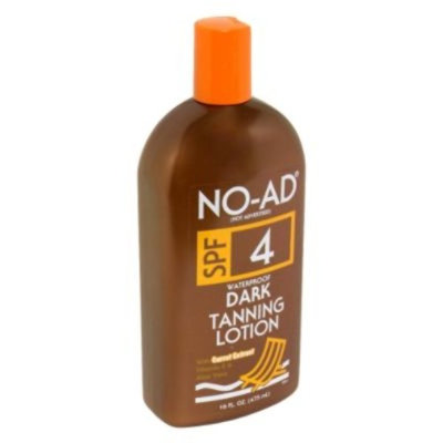 No Ad Dark Tanning Lotion, SPF 4, Waterproof, 16 fl oz (475 ml)