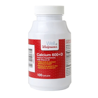 Walgreens Calcium 600mg + D Caplets, 100 ea